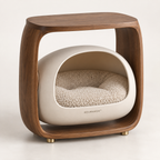 KELMAVOX™ HavenArc Pet Side Table Lounge  Modern 2-in-1 Pet Bed & Side Table for Cats and Small Dogs