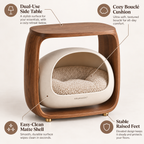 KELMAVOX™ HavenArc Pet Side Table Lounge  Modern 2-in-1 Pet Bed & Side Table for Cats and Small Dogs