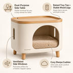 KELMAVOX™ HavenNest Pet Side Table & Cozy Hideaway