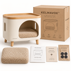 KELMAVOX™ HavenNest Pet Side Table & Cozy Hideaway