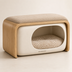 KELMAVOX™ HavenBench Pet Nook  Modern 2-in-1 Upholstered Pet Bench & Cozy Hideaway for Cats and Small Dogs