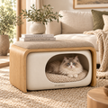 KELMAVOX™ HavenBench Pet Nook  Modern 2-in-1 Upholstered Pet Bench & Cozy Hideaway for Cats and Small Dogs