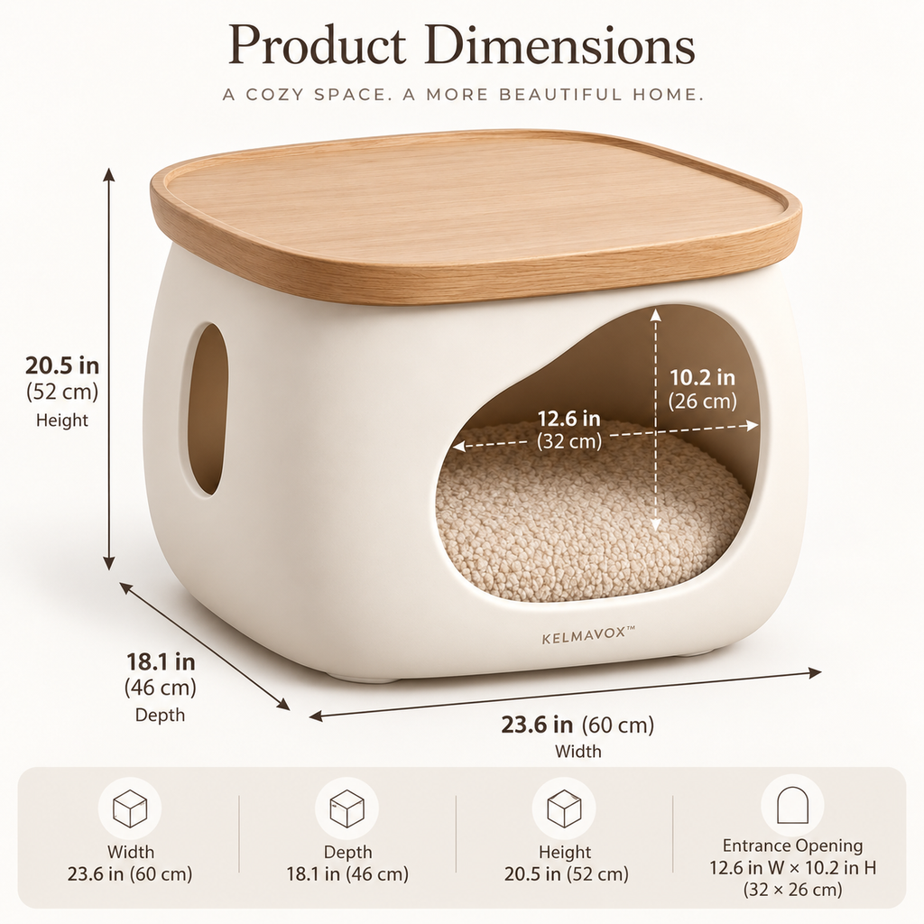 KELMAVOX™ CozyNest 2-in-1 Pet Hideaway Side Table