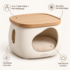 KELMAVOX™ CozyNest 2-in-1 Pet Hideaway Side Table