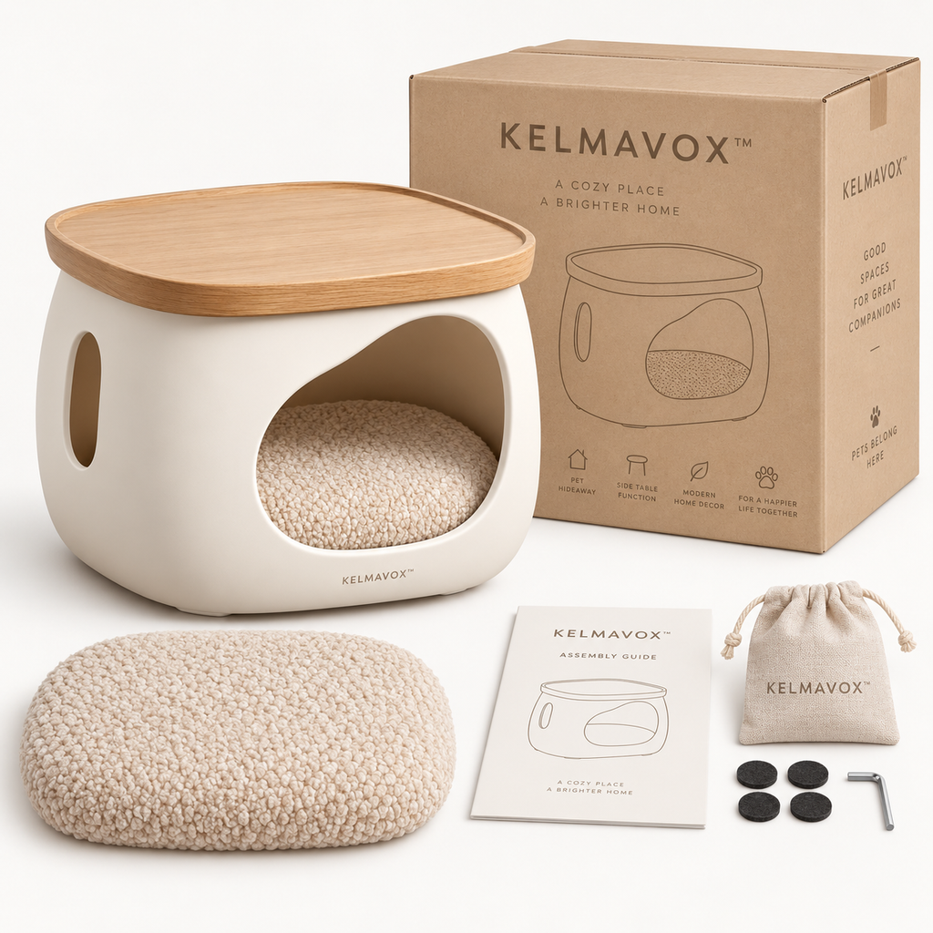 KELMAVOX™ CozyNest 2-in-1 Pet Hideaway Side Table