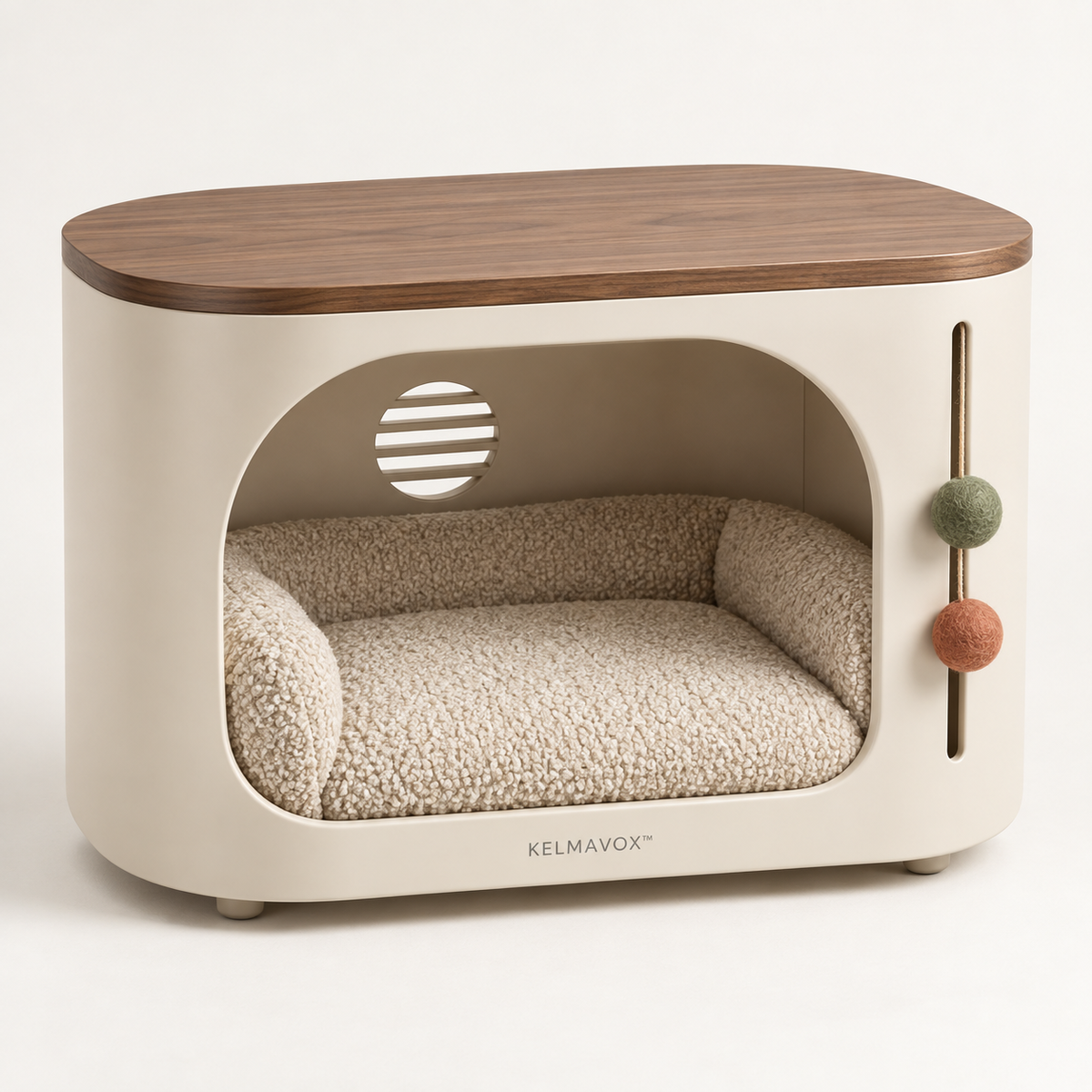 KELMAVOX™ NestArc Lounge – Modern Pet Hideaway Side Table