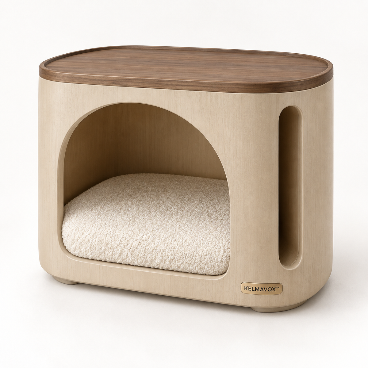 KELMAVOX™ HavenArc Pet Nook – 2-in-1 Pet Hideaway Side Table