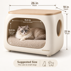KELMAVOX™ HavenNest Pet Lounge Side Table  Modern 2-in-1 Pet House & Side Table for Cats and Small Dogs