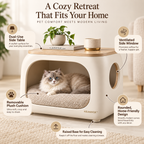 KELMAVOX™ HavenNest Pet Lounge Side Table  Modern 2-in-1 Pet House & Side Table for Cats and Small Dogs